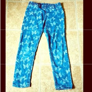 Gymboree jeans girls size 8 butterflies blue cute!